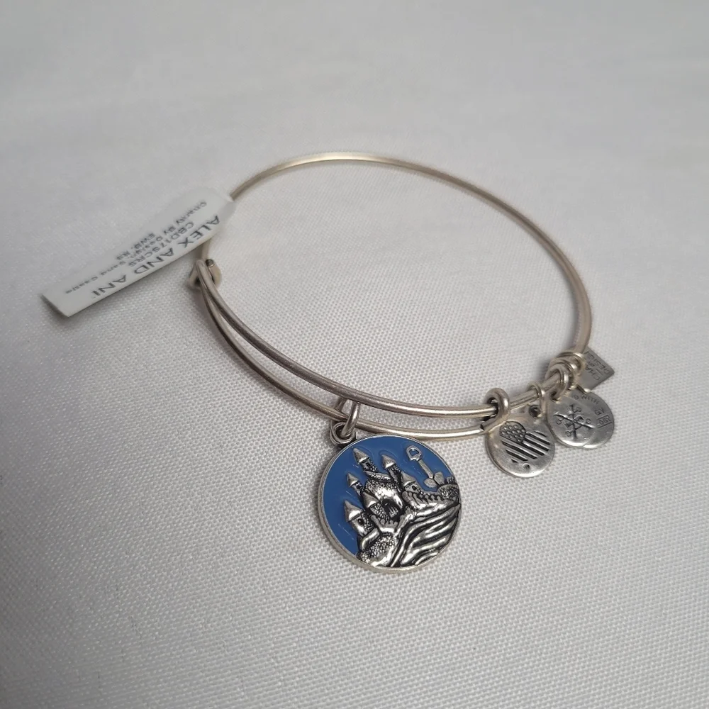 Alex & Ani Sandcastle Charm Bracelet 2017 Silver Tone NWT